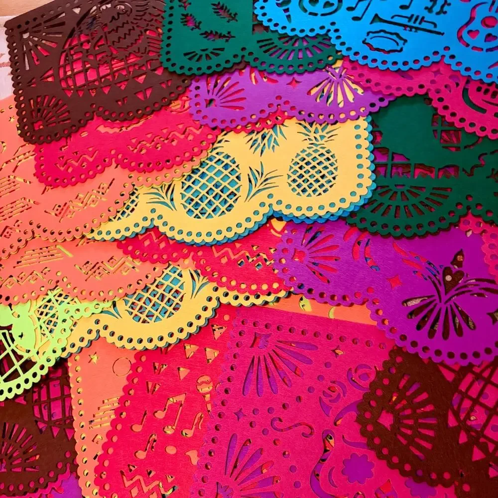 Papel Picado Banner Set 50 Panels Fiesta Cinco De Mayo Day of Dead 10x14 New